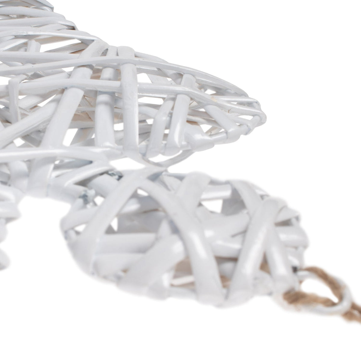 White Angel Wicker Hanging Christmas Decoration