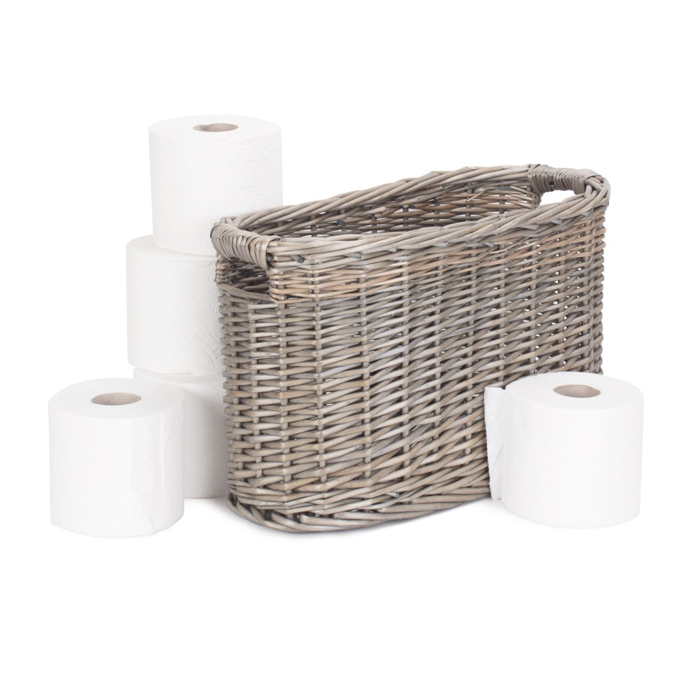 Oval Wicker Toilet Roll Storage Holder