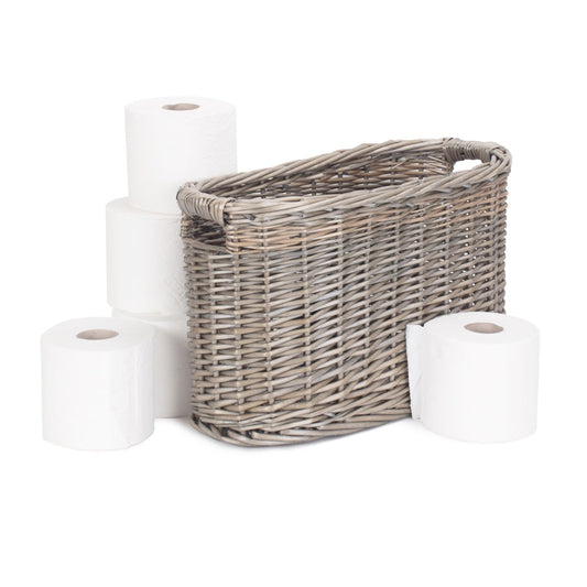 Oval Wicker Toilet Roll Storage Holder