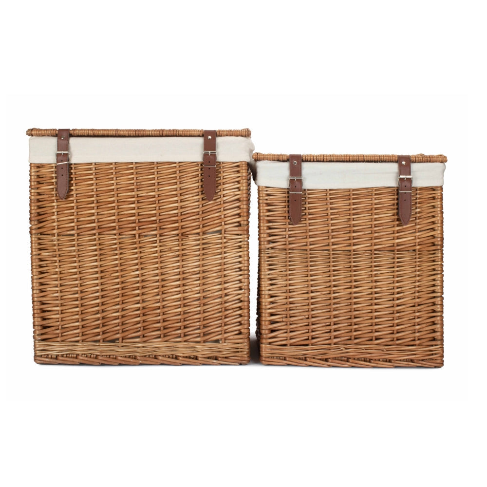 Boutique Double Steamed Wicker Laundry Basket With Lining