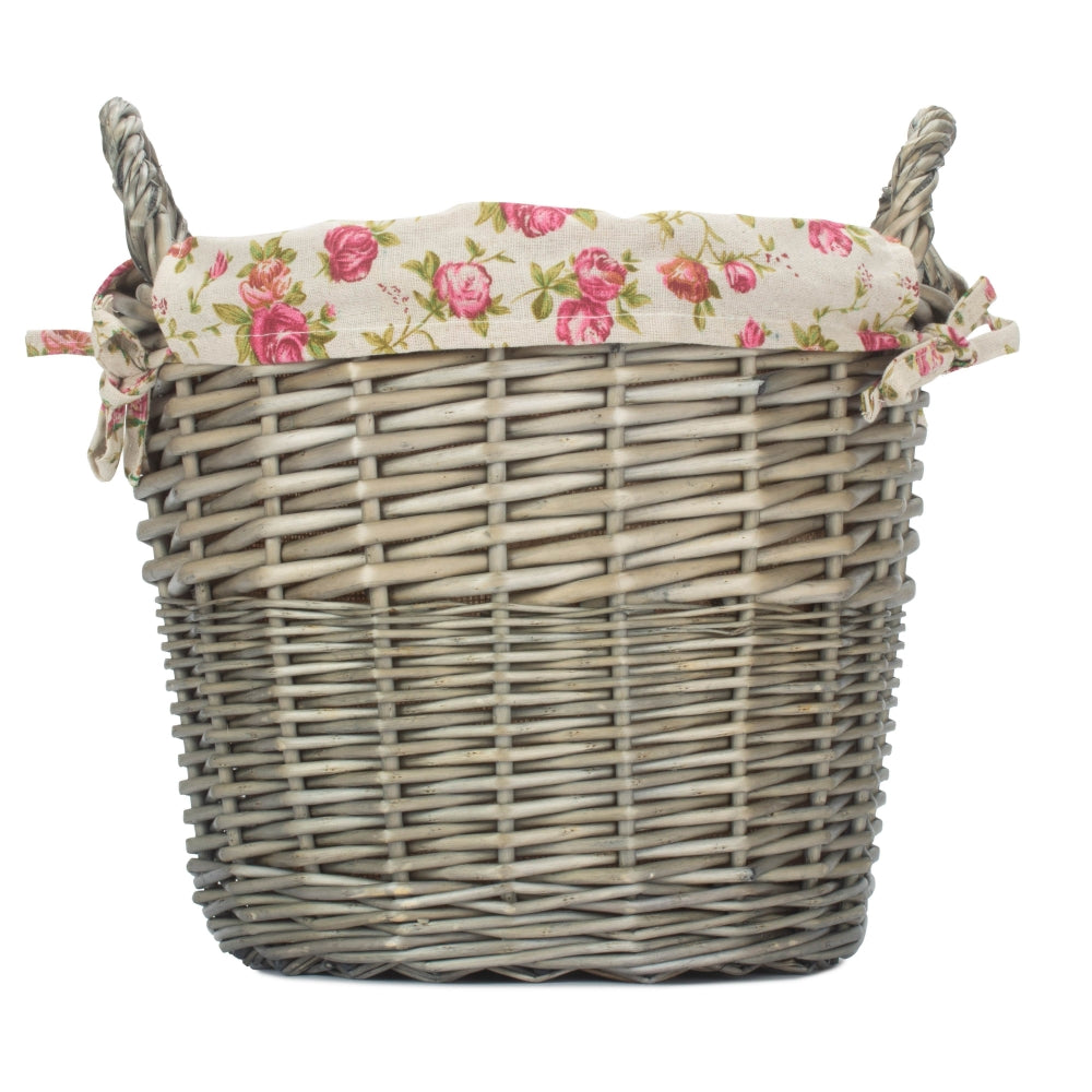 Craft Wicker Basket With Garden Rose Lining