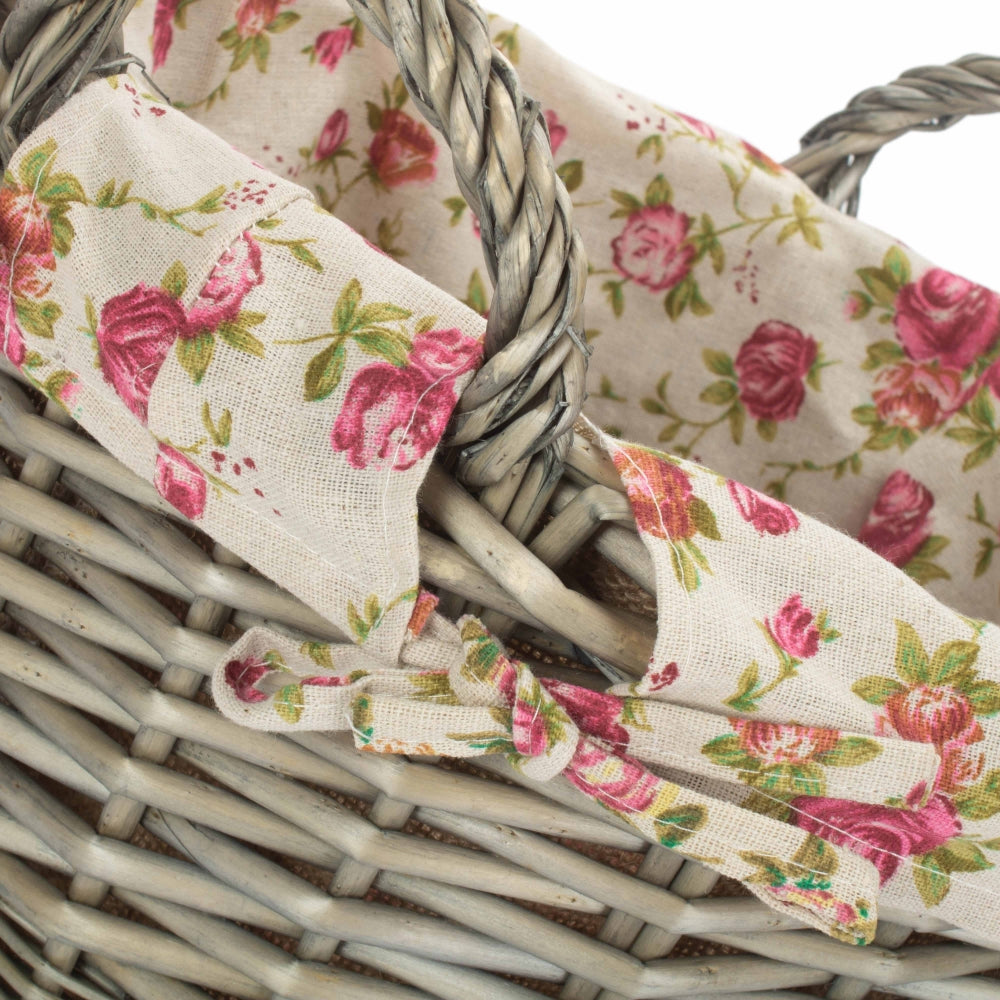 Craft Wicker Basket With Garden Rose Lining