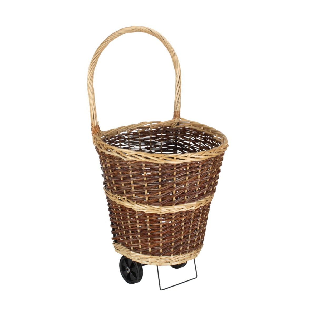 Wheeled Wicker Shopping Basket