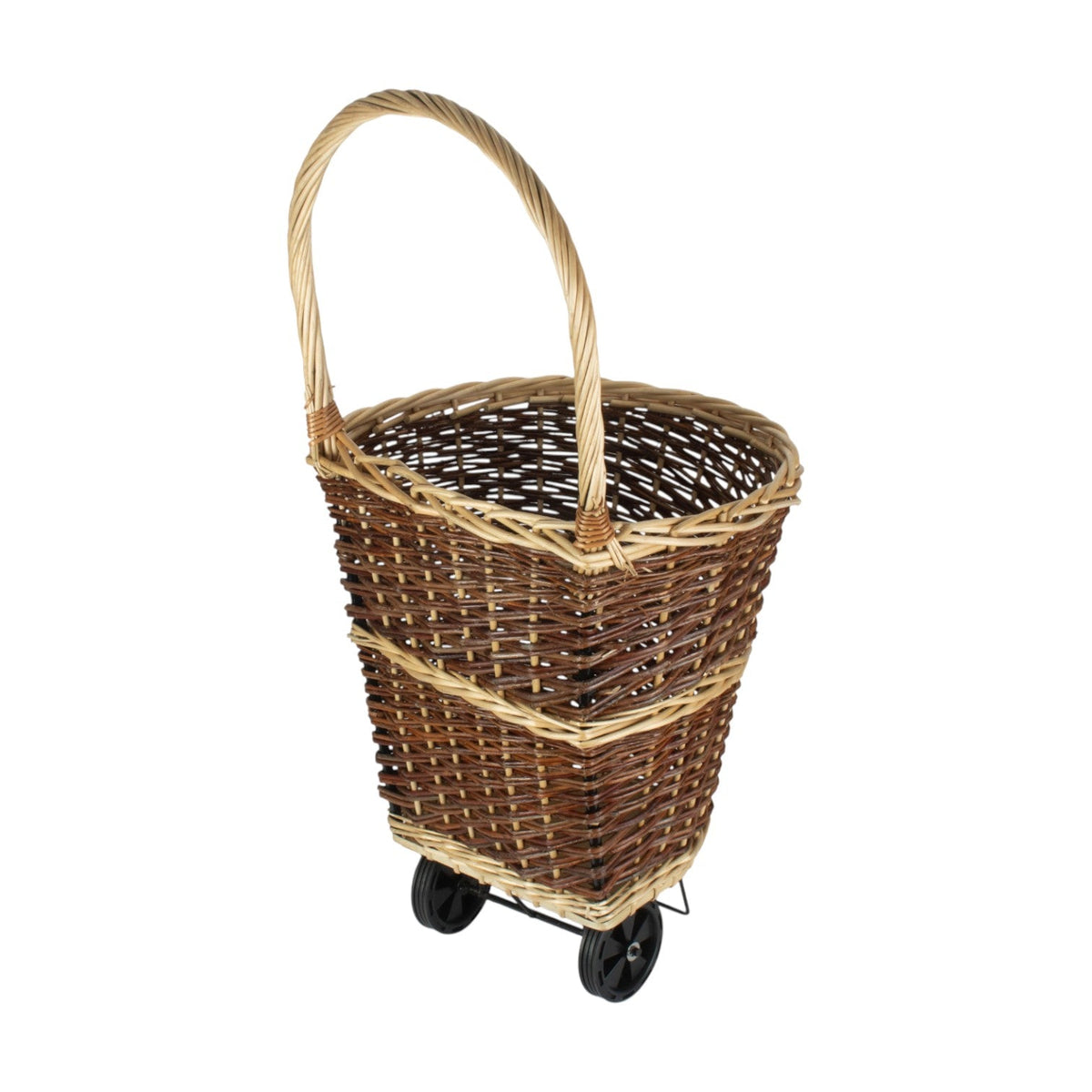 Wheeled Wicker Shopping Basket