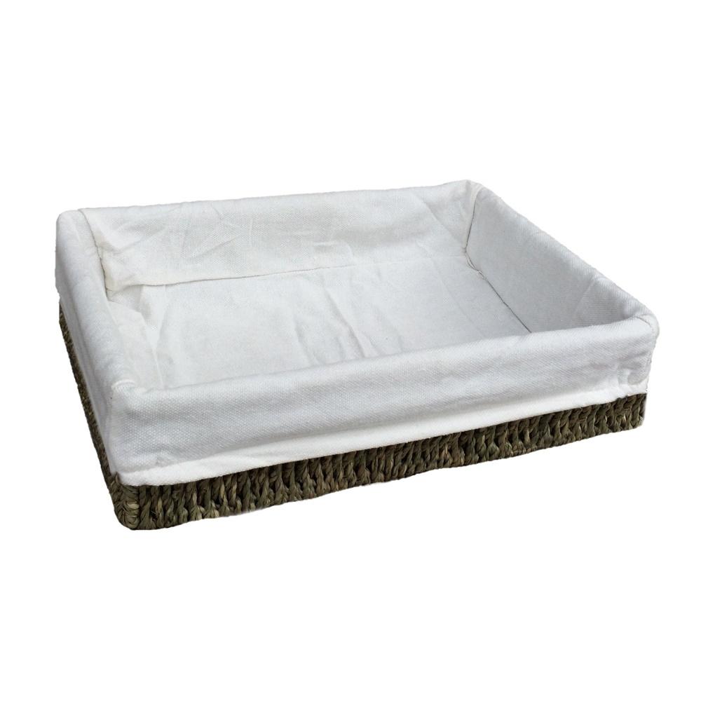 Lined Rectangular Seagrass Serving Tray