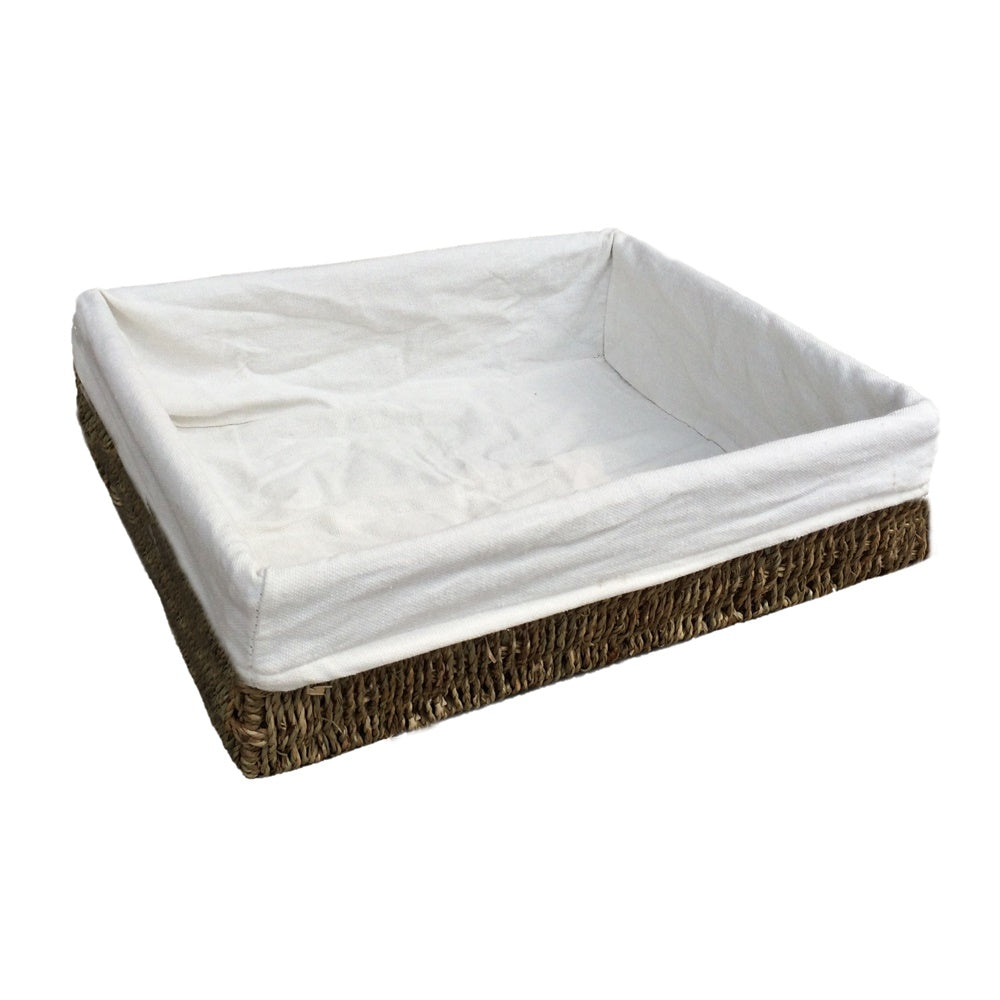 Lined Rectangular Seagrass Serving Tray