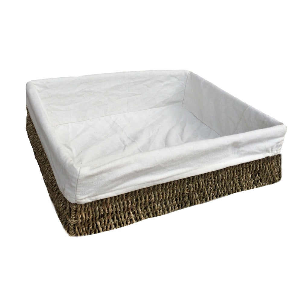 Lined Rectangular Seagrass Serving Tray
