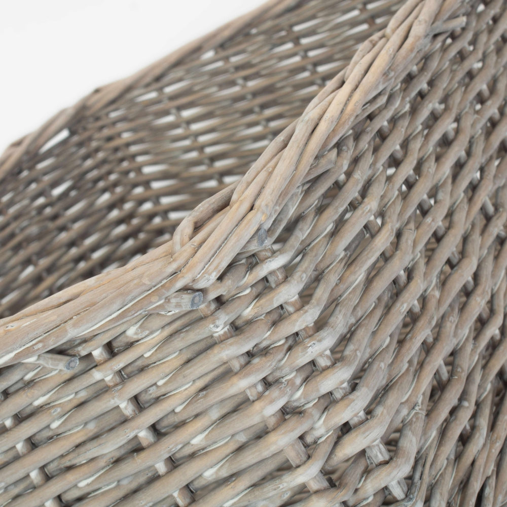 Wicker Grey Wash Storage Tray