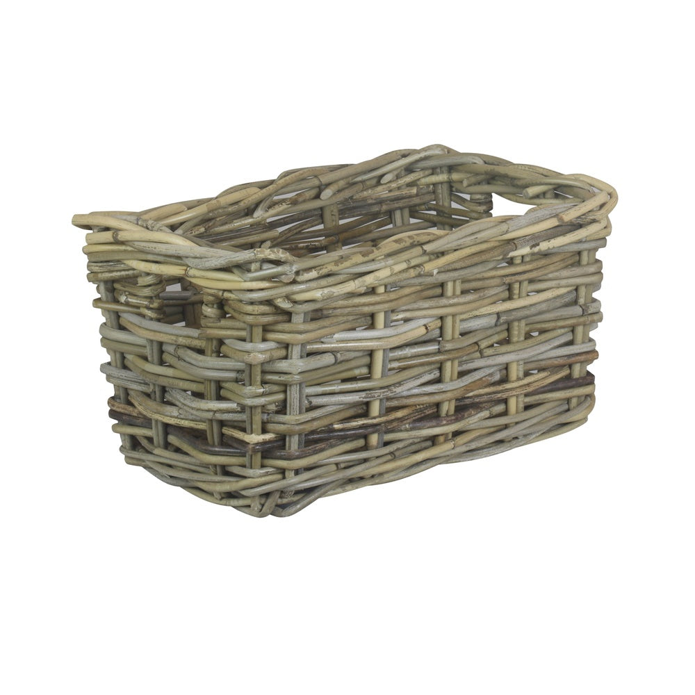 Rectangular Grey Rattan Storage Baskets