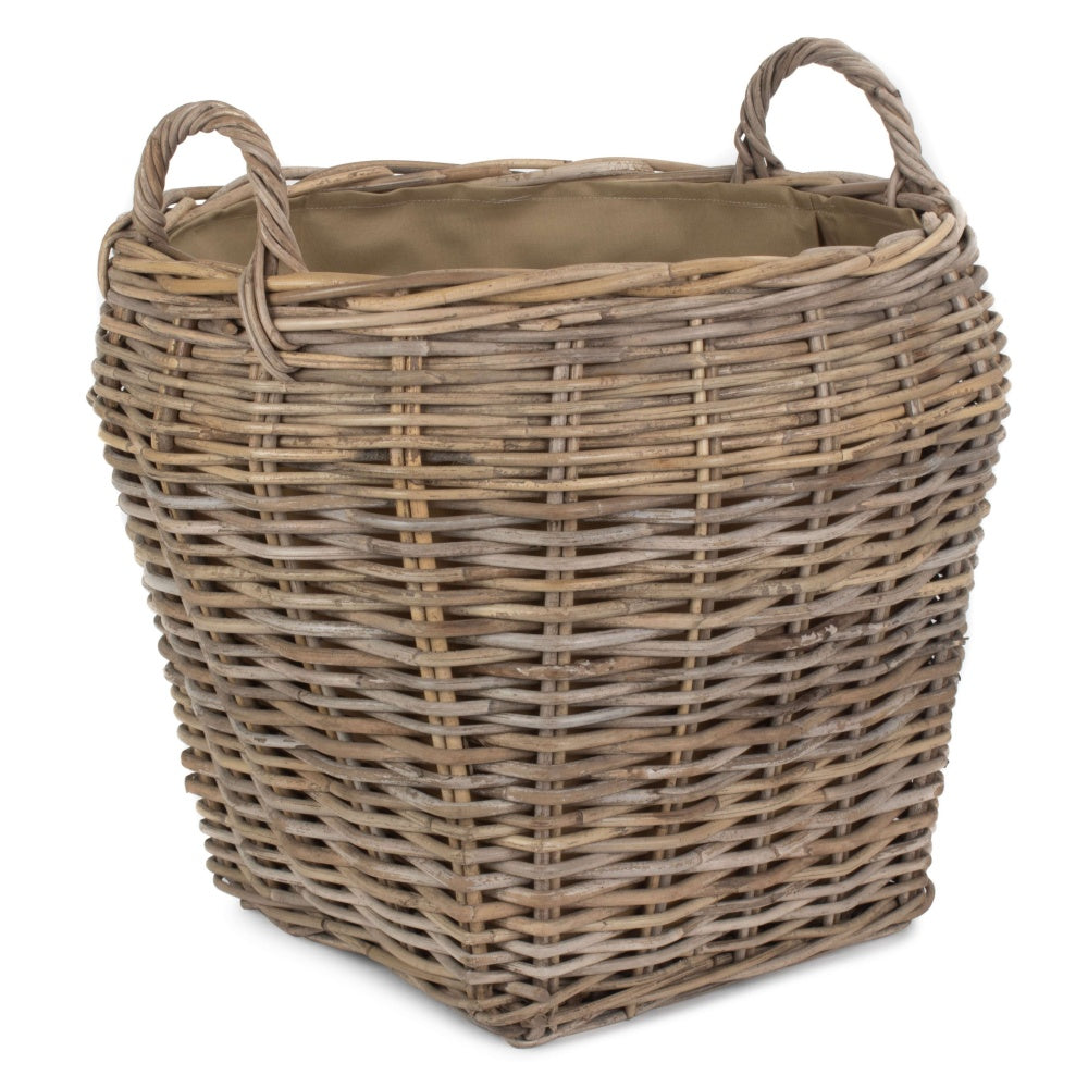 Amphora Rattan Log Basket with Cordura Lining