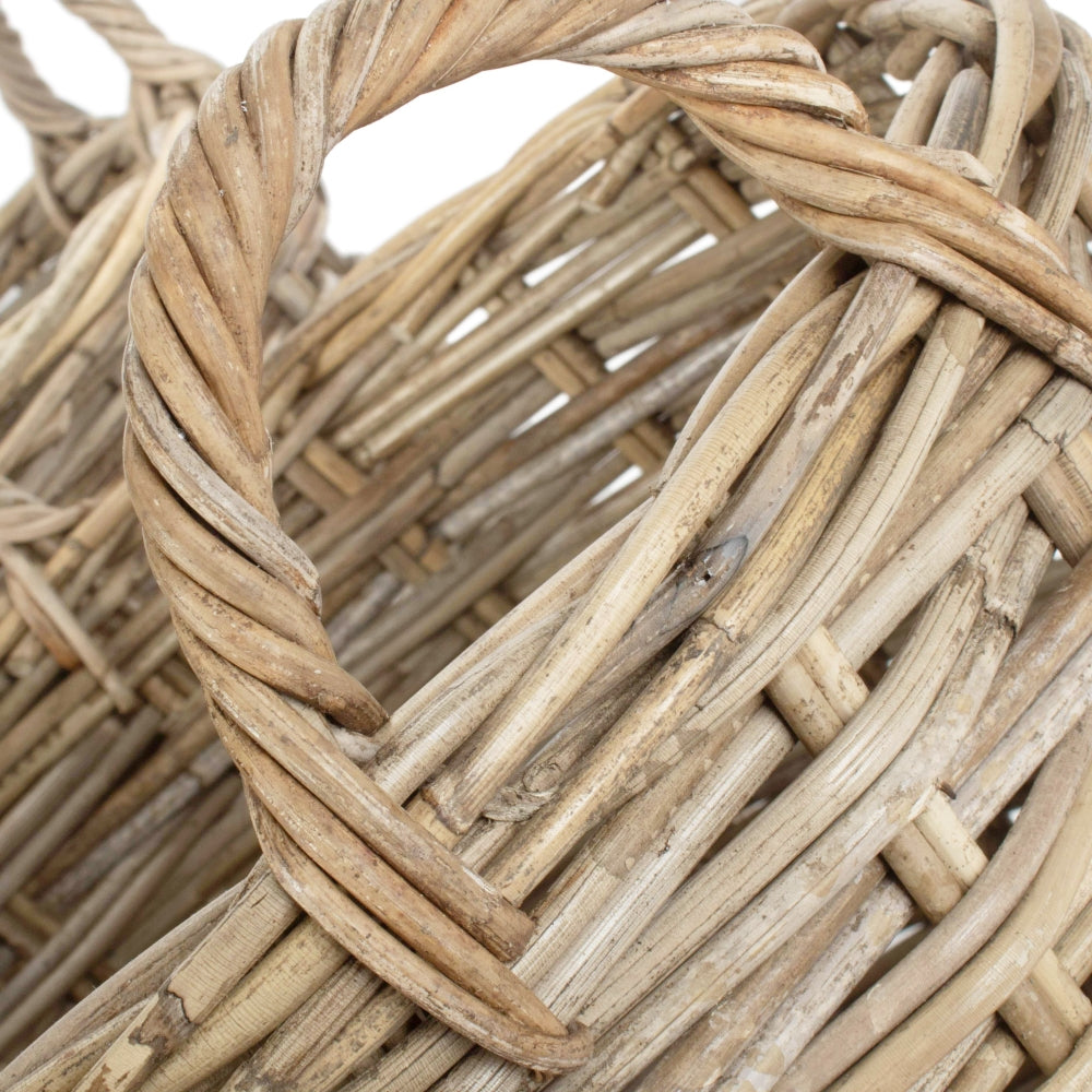 Curved Base Rattan Storage Basket