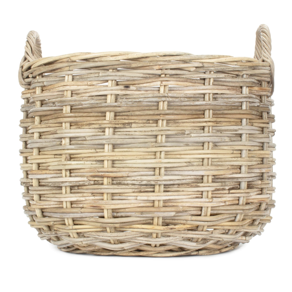 Curved Base Rattan Storage Basket