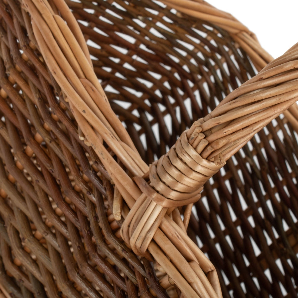 Oval Unpeeled Willow Shopping Basket