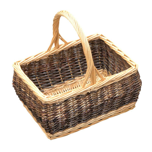 Rustic Rectangular Wicker Shopping Basket