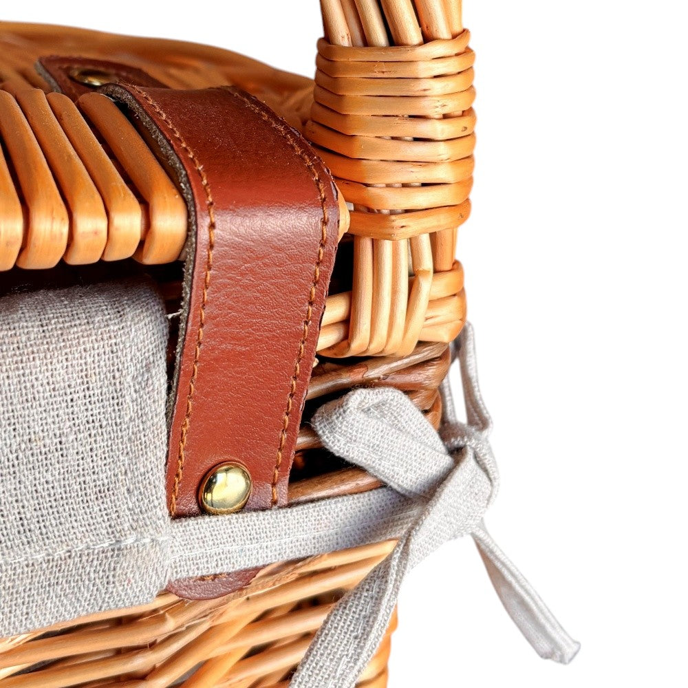 Full Buff Willow Wheeled Shopping Basket