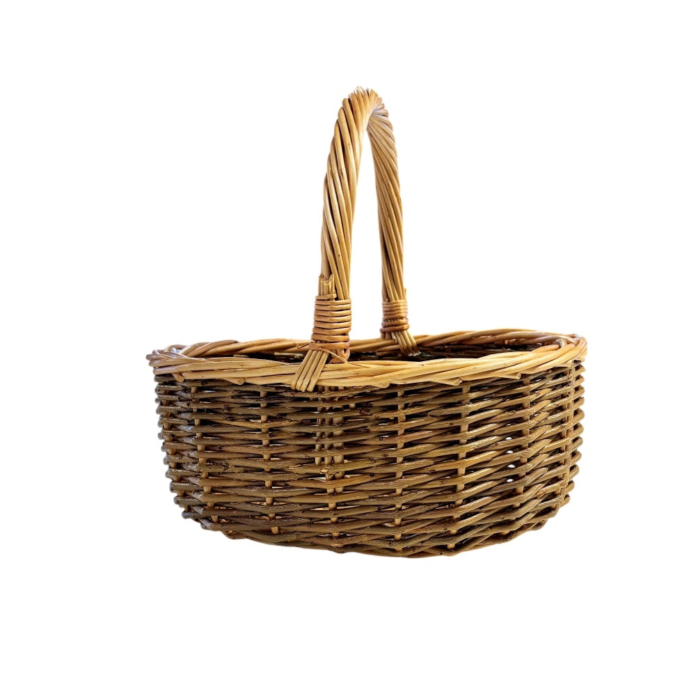 Large Green Willow Hollander Wicker Shopping Basket