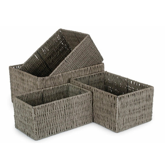 Grey Paper Rope Storage Basket