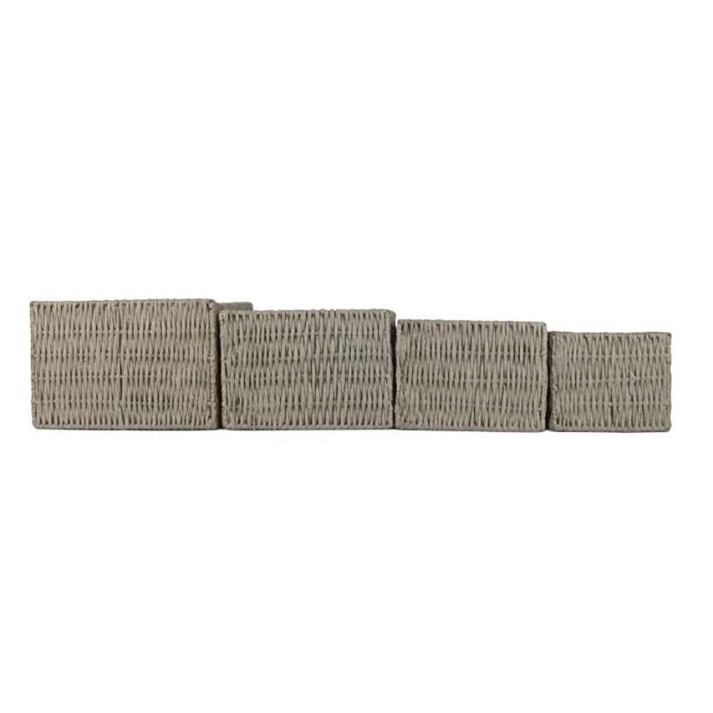Grey Paper Rope Storage Basket