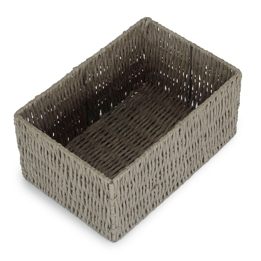 Grey Paper Rope Storage Basket