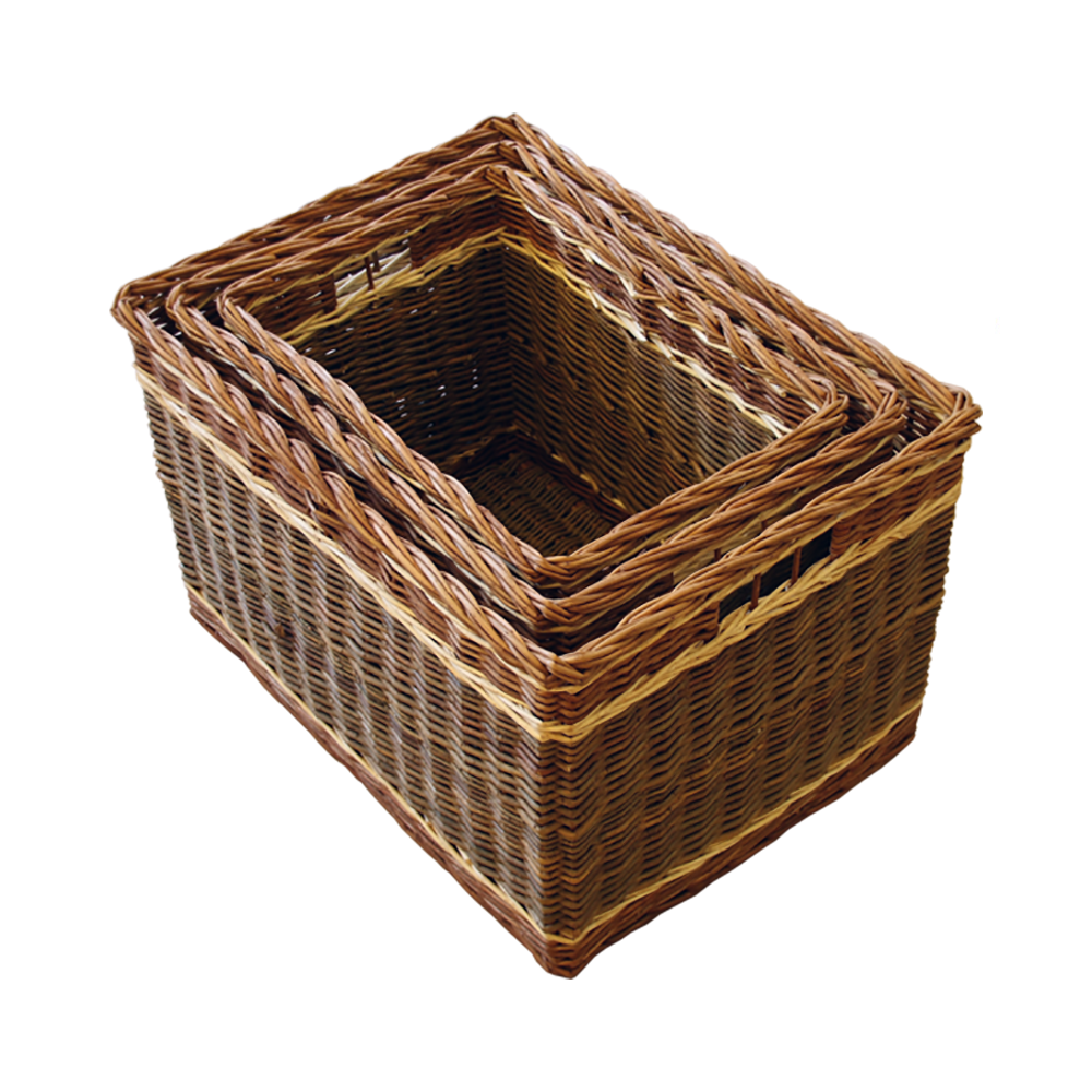 Set of 3 Windemere Wicker Log Basket