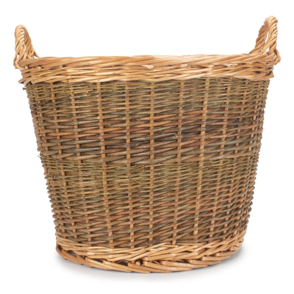 Unpeeled Willow Log Basket with Lining