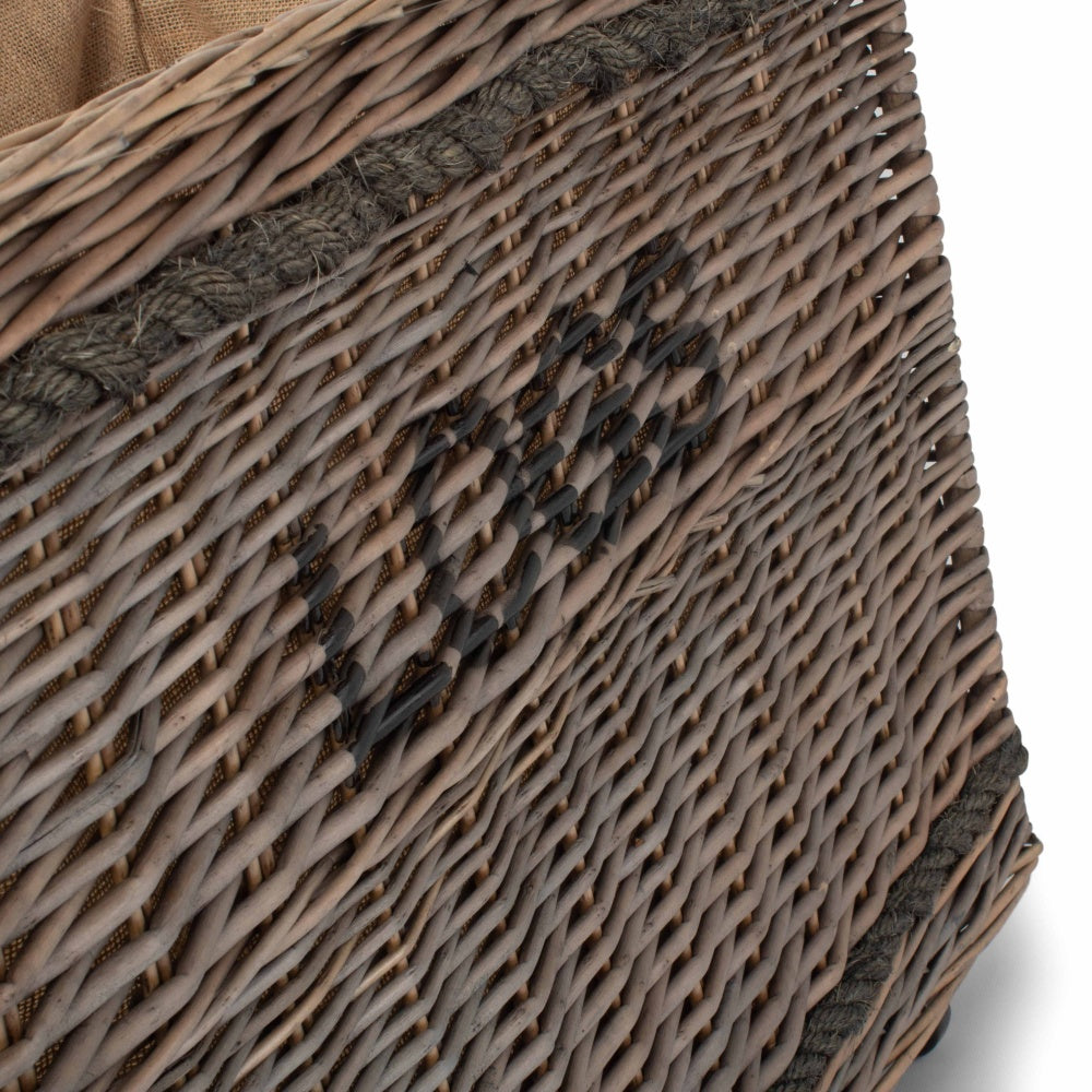 Jumbo Wicker Log Basket on Wheels