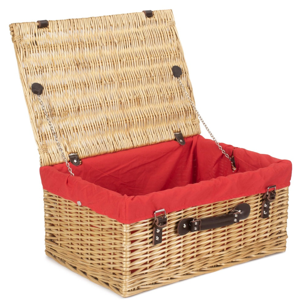 51cm Buff Willow Wicker Picnic Basket
