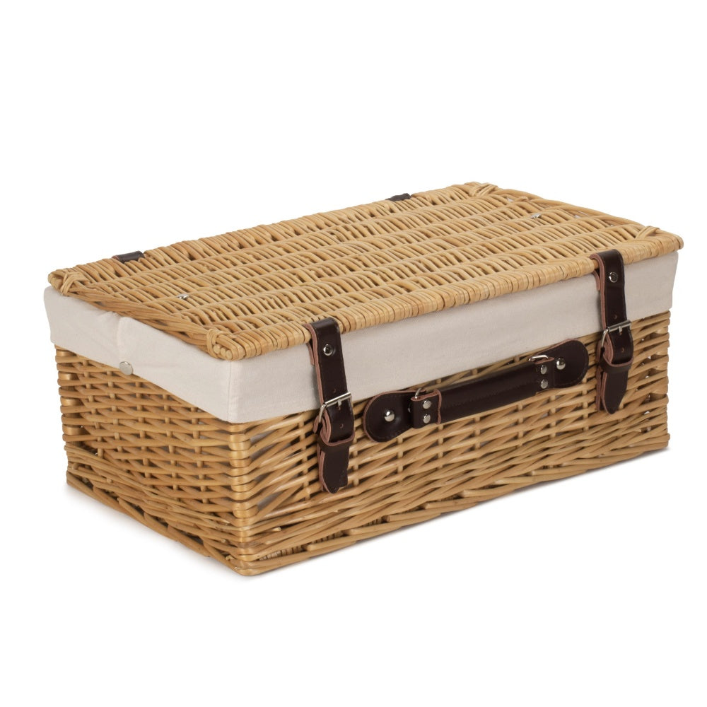 46cm Buff Willow Wicker Picnic Basket