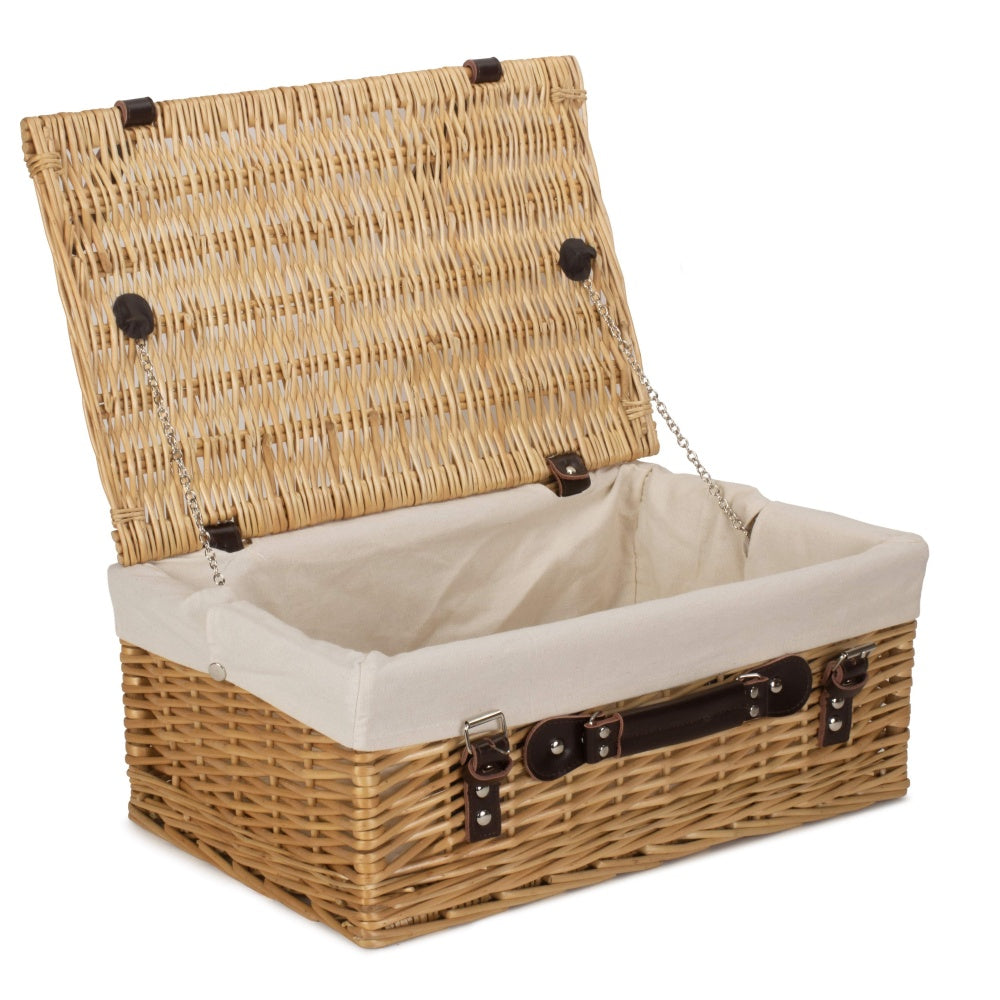 46cm Buff Willow Wicker Picnic Basket