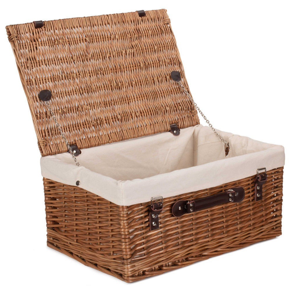 51cm Double Steamed Willow Wicker Picnic Basket
