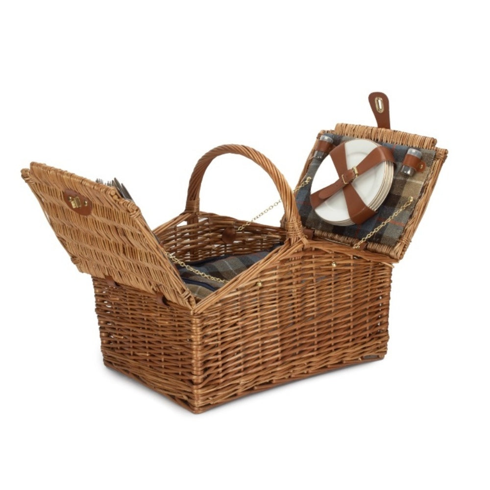 4 Person Ravenstor Double Lidded Fitted Wicker Picnic Basket