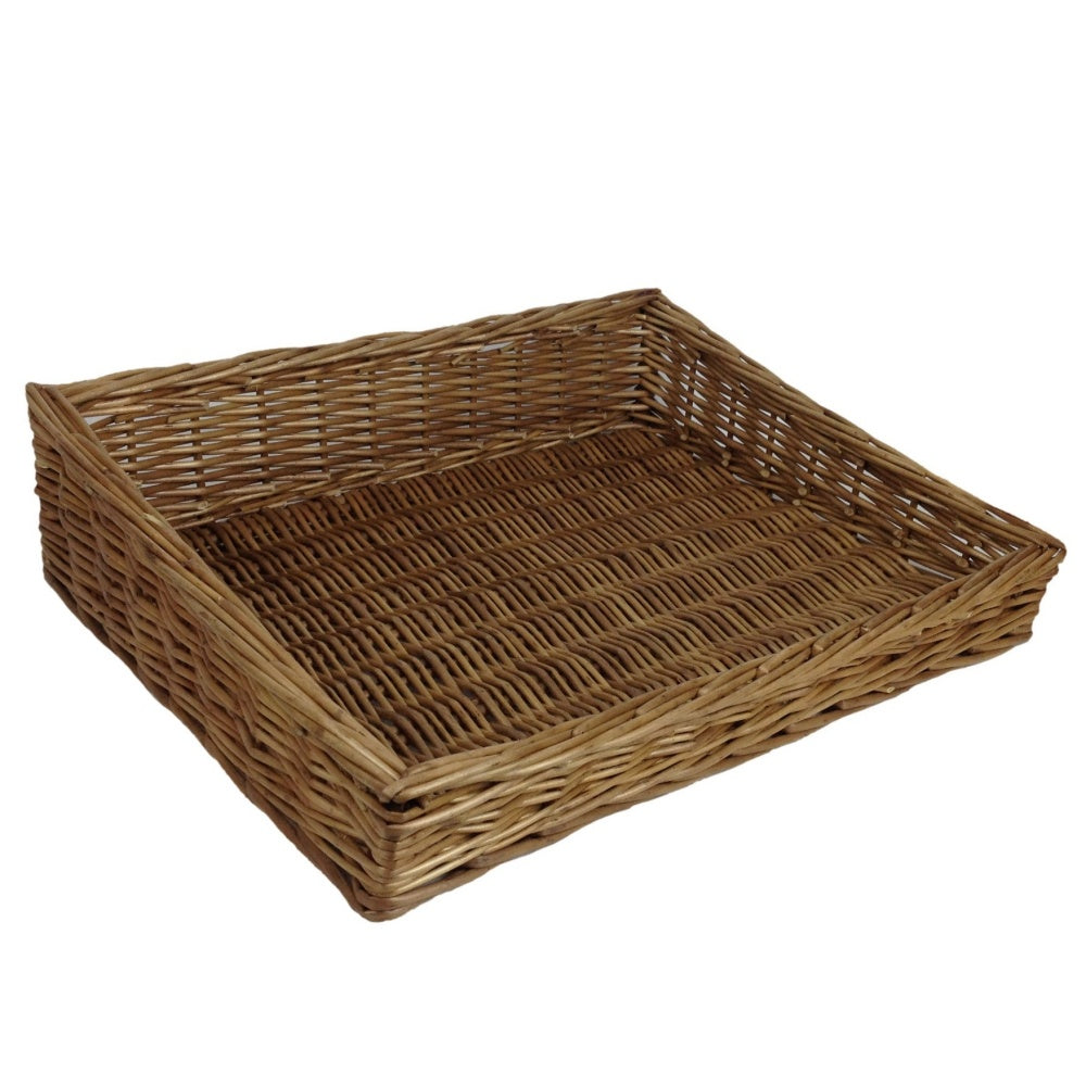 Large Flat Wicker Display Tray