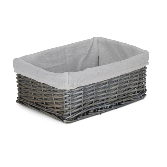 Antique Wash Wicker Storage Basket with Lining