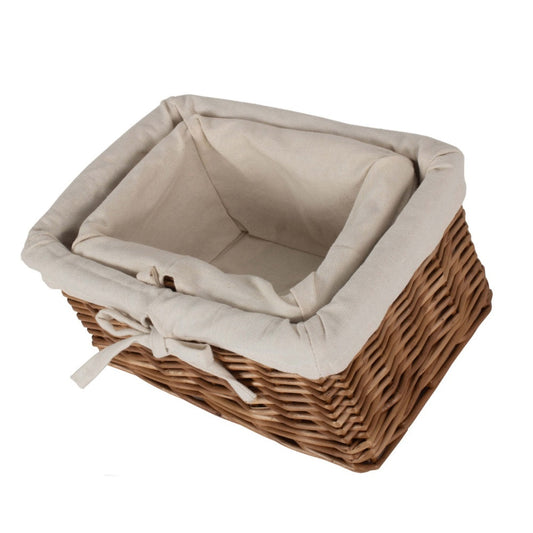 Set of 2 Autumn Double Steamed Willow Basket with Lining