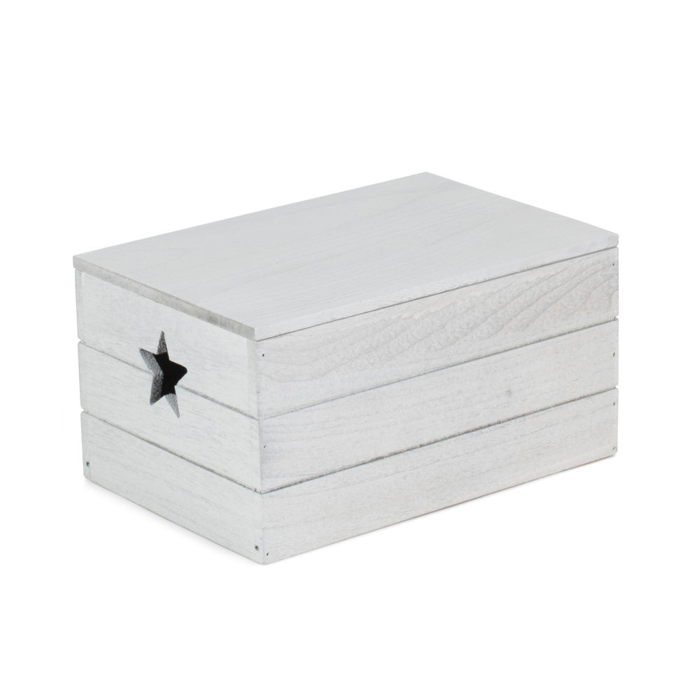Vintage Effect Star Cut Wooden Storage Box