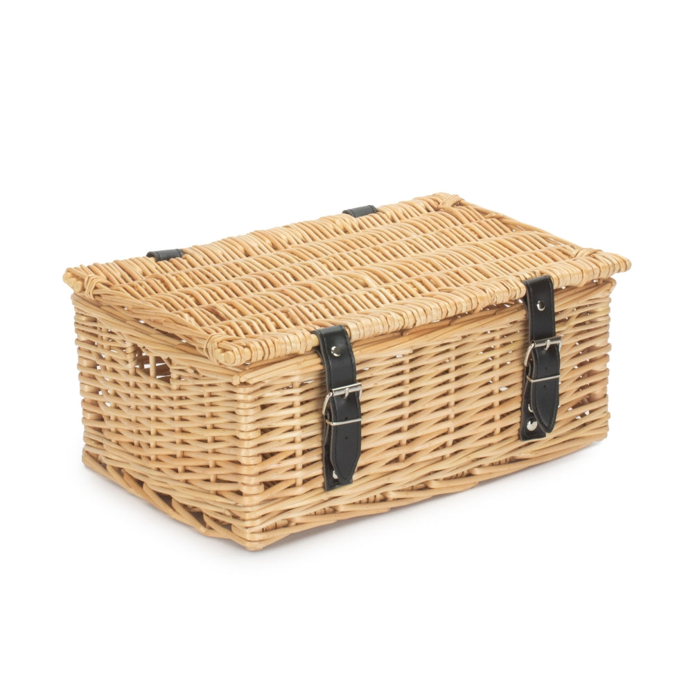 36cm Buff Wicker Empty Picnic Basket